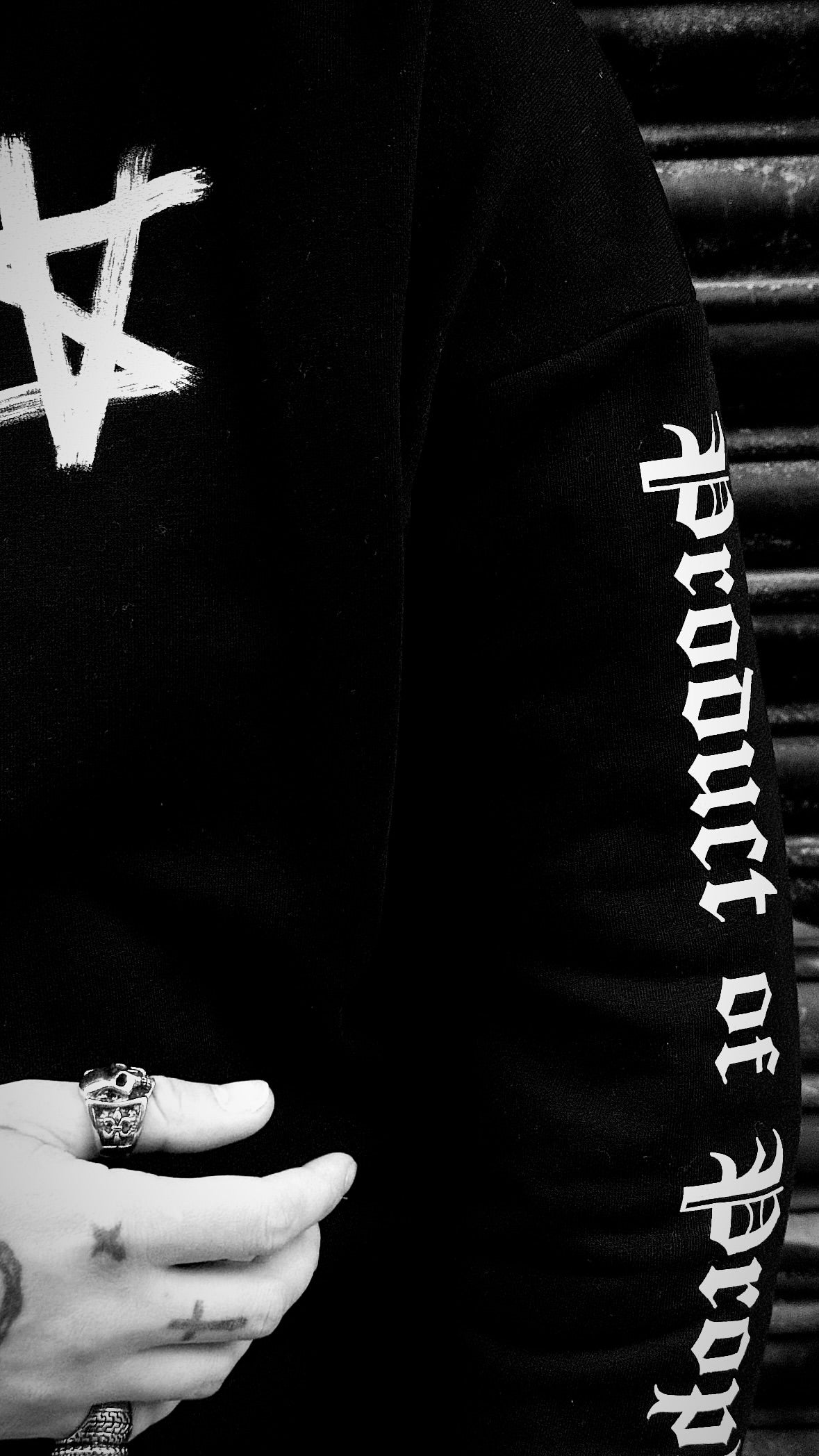 Product Of Prophecy Black and White pullover
