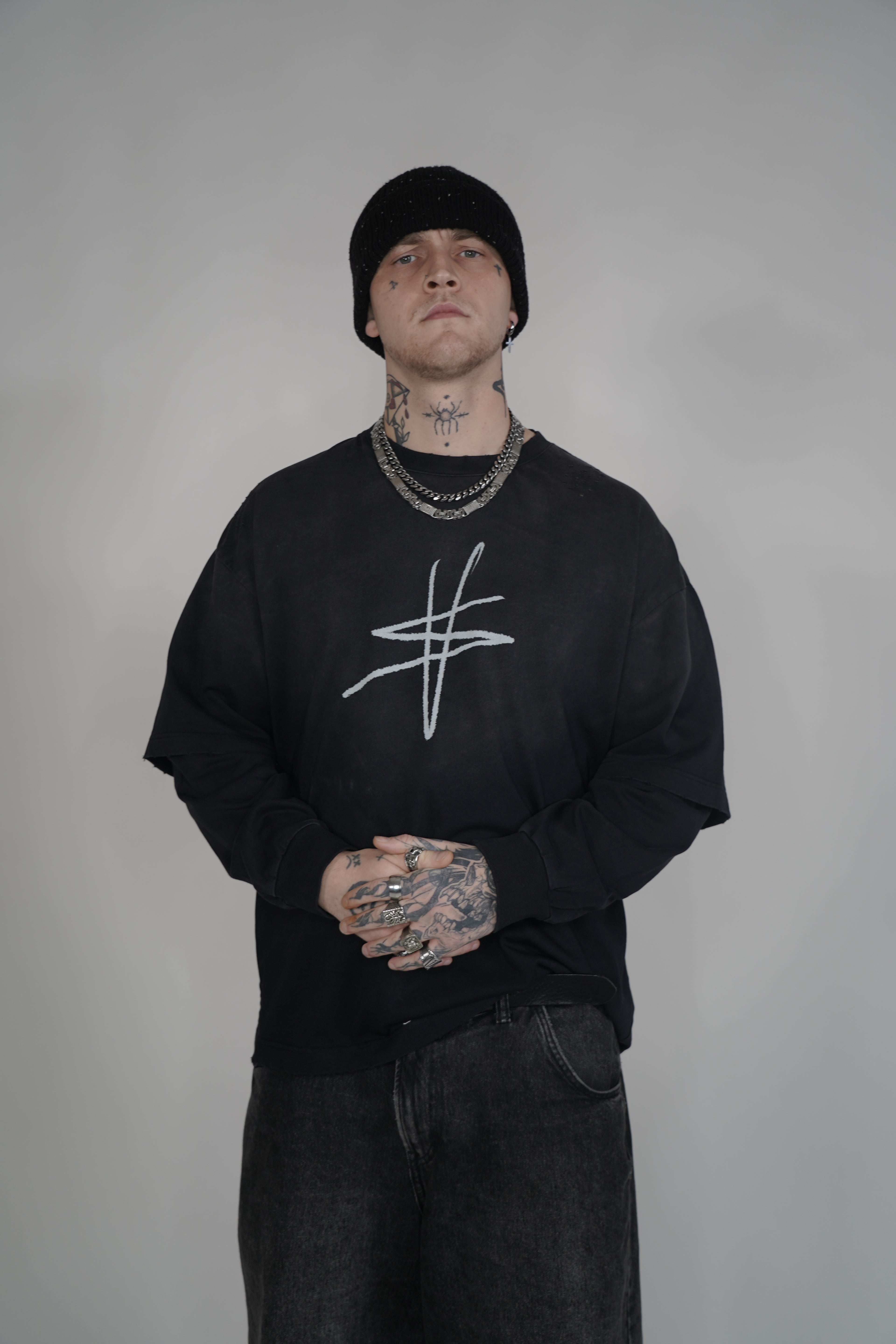 signature print long sleeve Tee