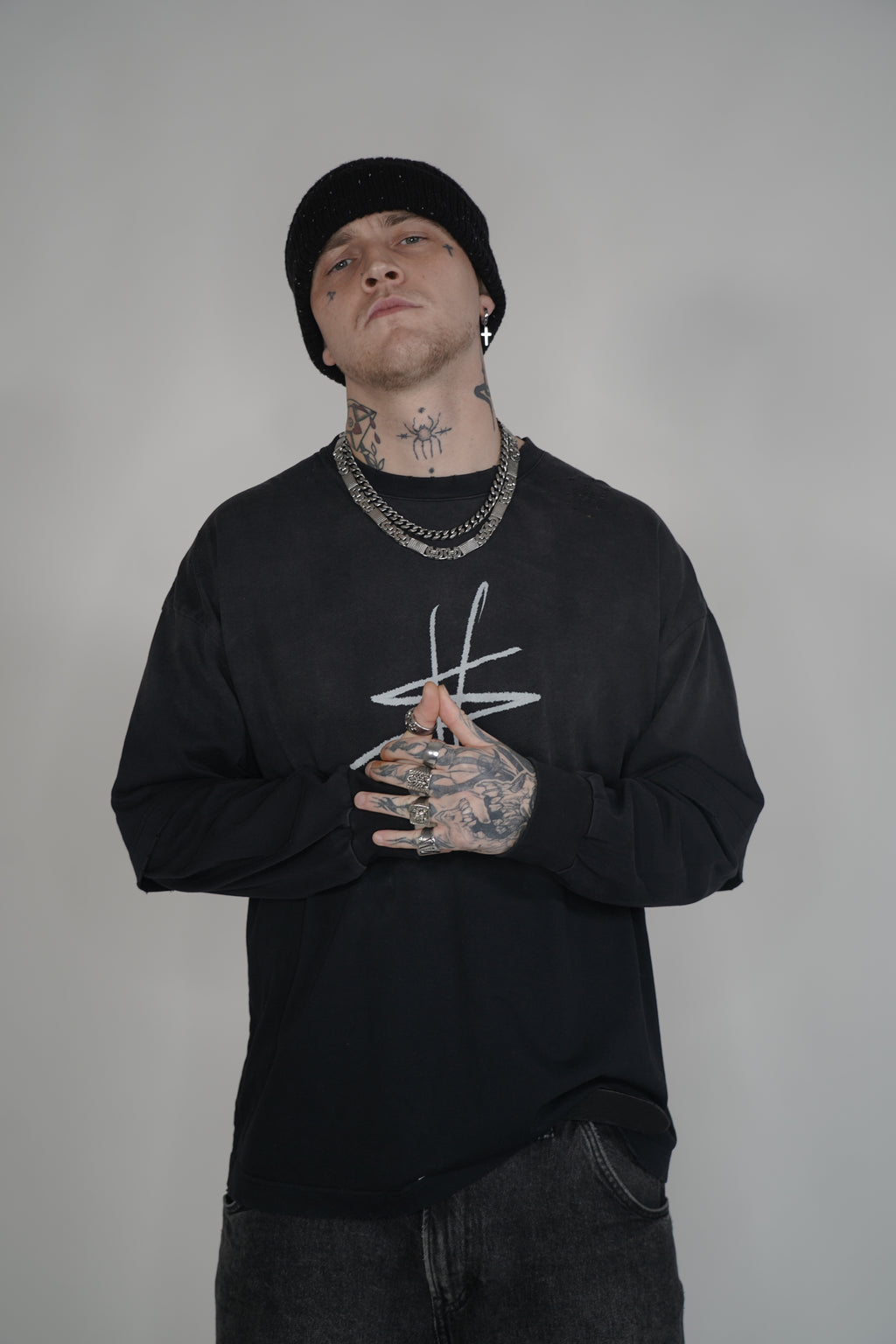 signature print long sleeve Tee