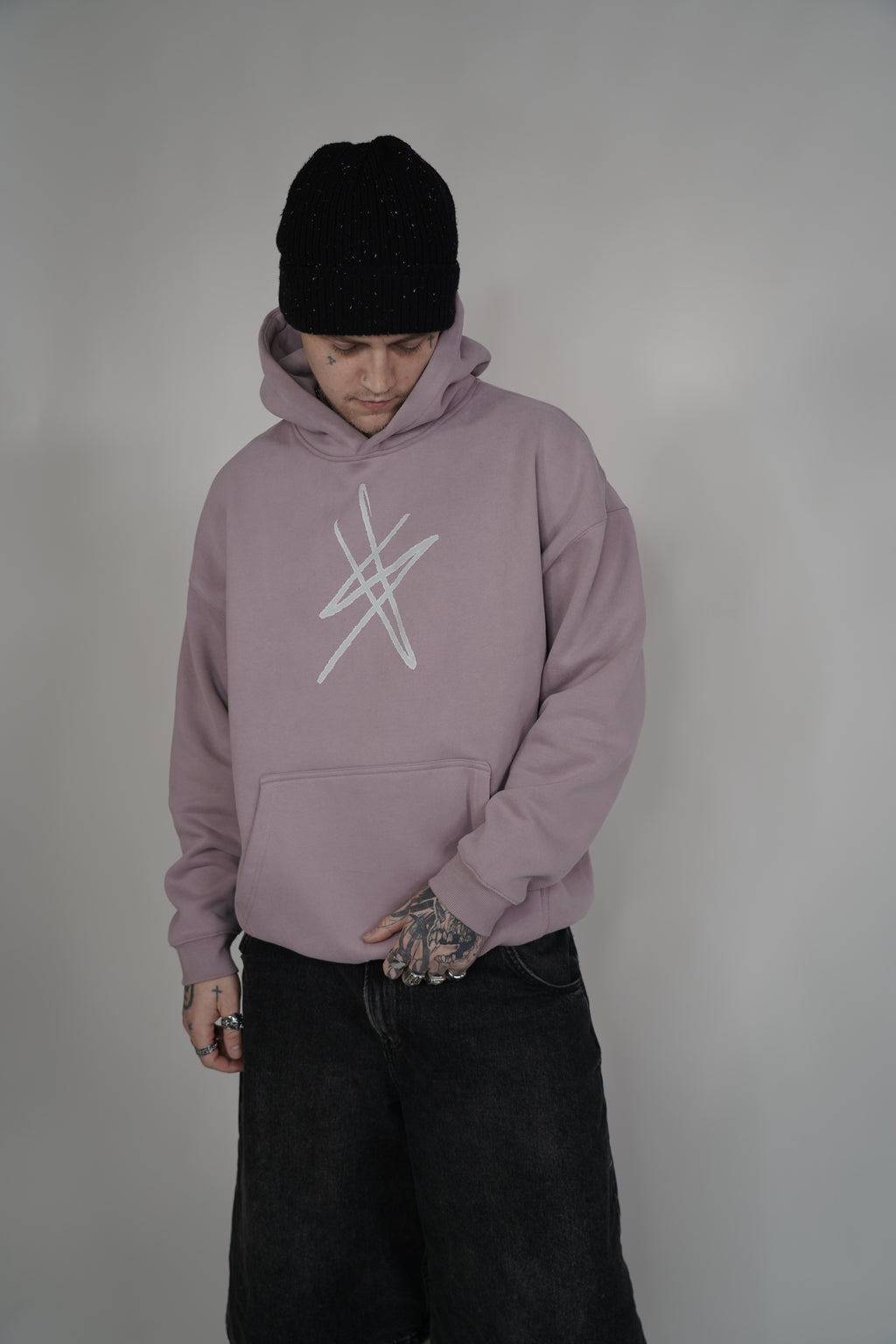 signature collection Oversized Fleeced Hoodie - pink