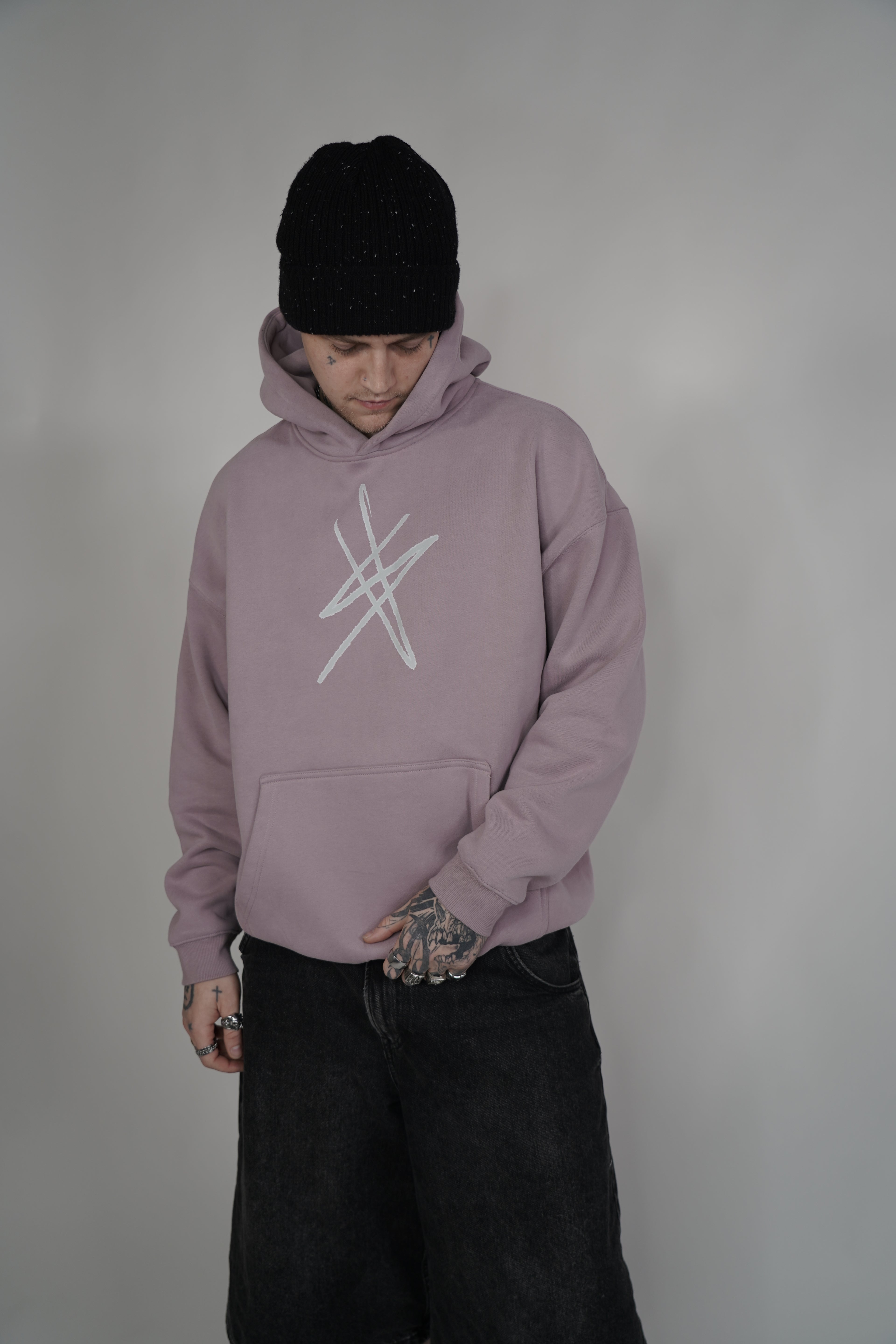 signature collection Oversized Fleeced Hoodie - pink