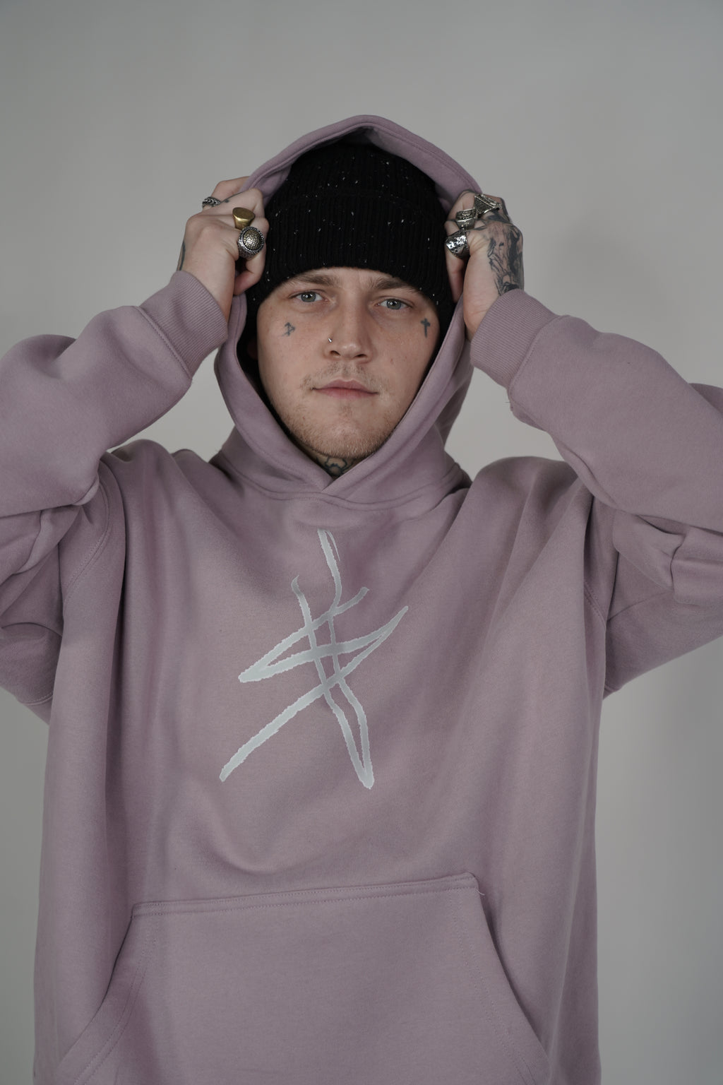 signature collection Oversized Fleeced Hoodie - pink