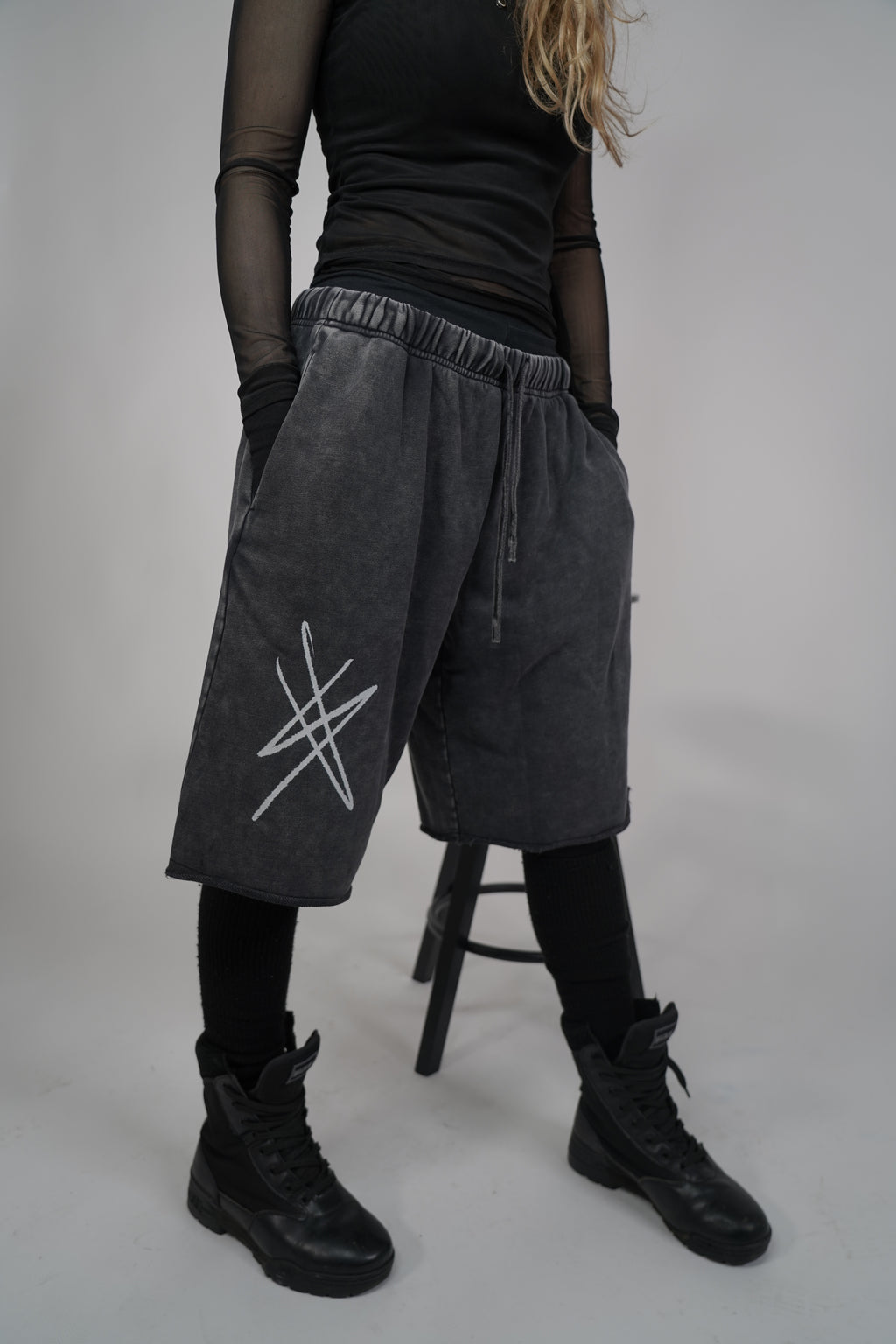 signature print shorts