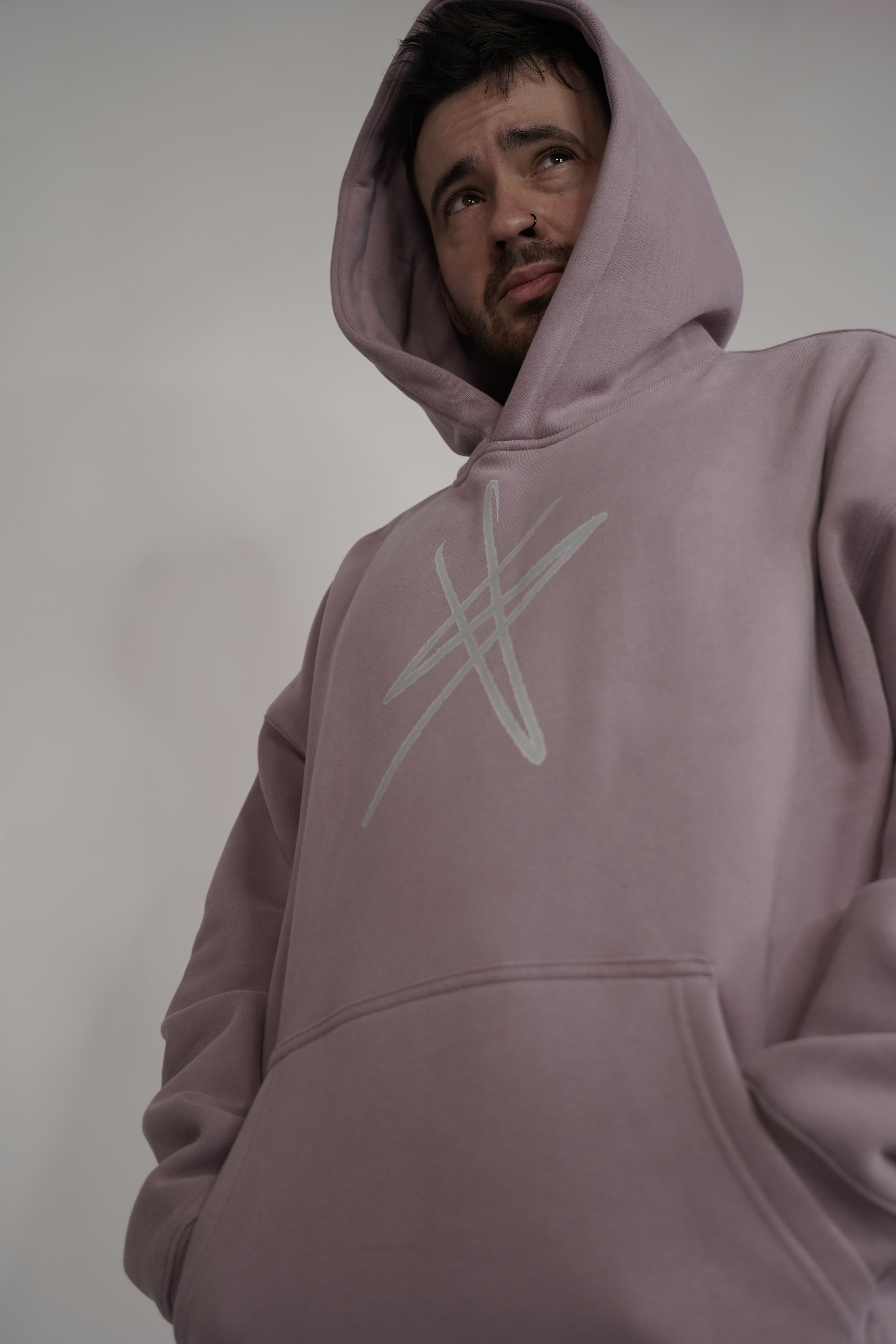 signature collection Oversized Fleeced Hoodie - pink