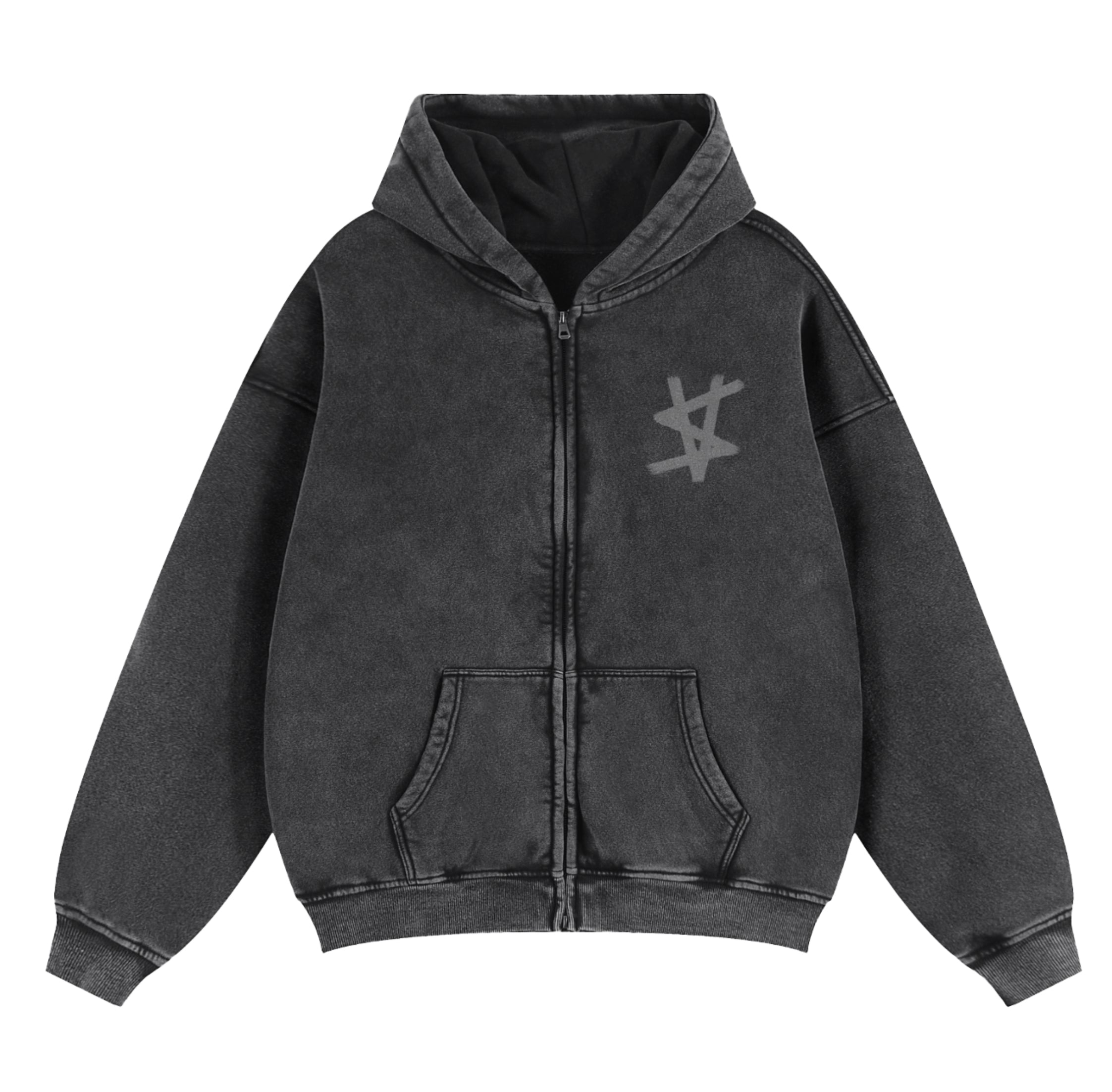 Logo Print zip up Hoodie