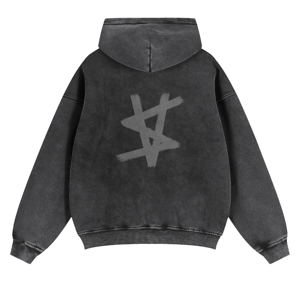Logo Print zip up Hoodie